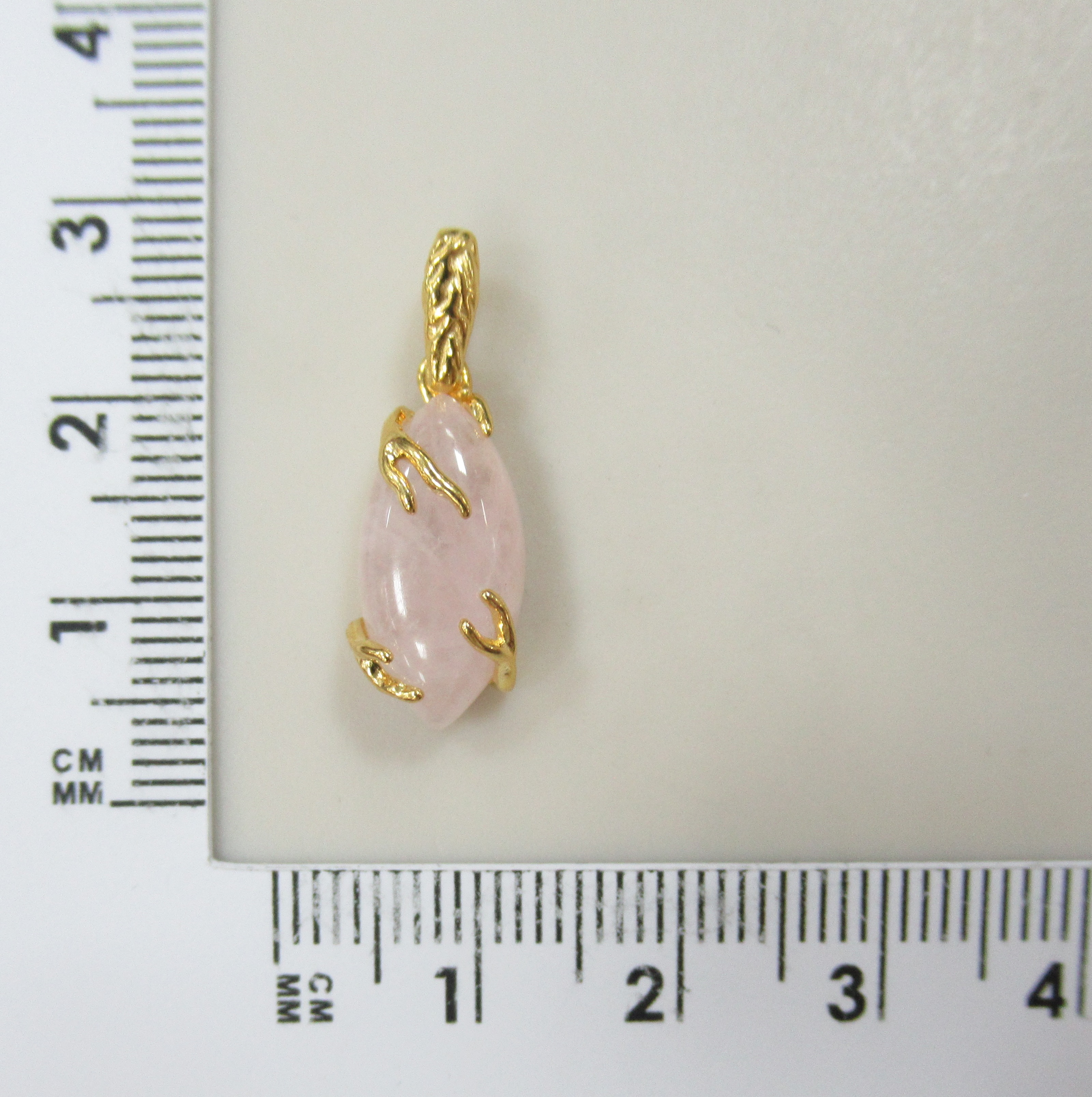 Серебряная подвеска с розовым кварцем